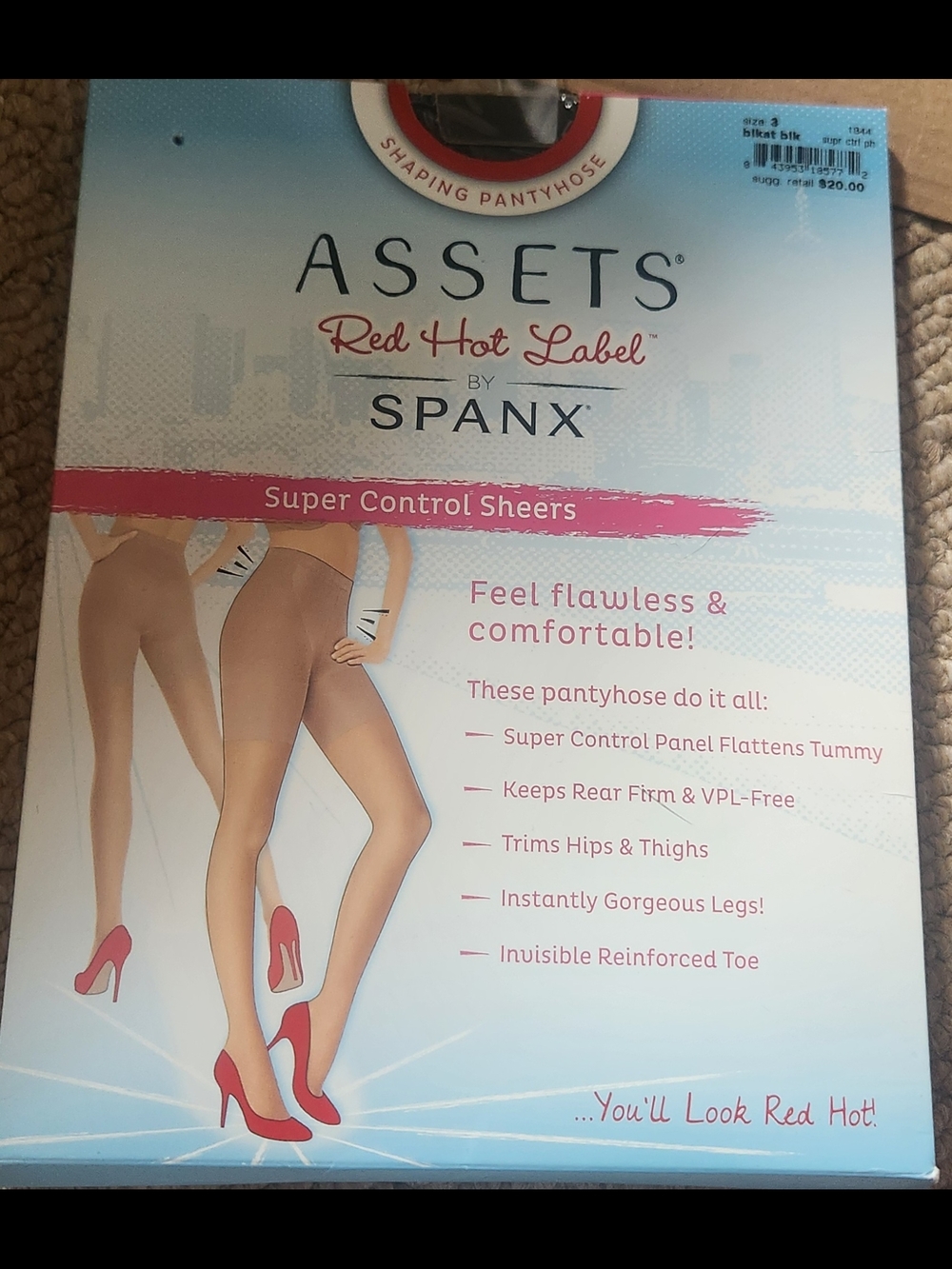 SPANX Assets Red Hot Label Sheer Shaping Pantyhose - Black